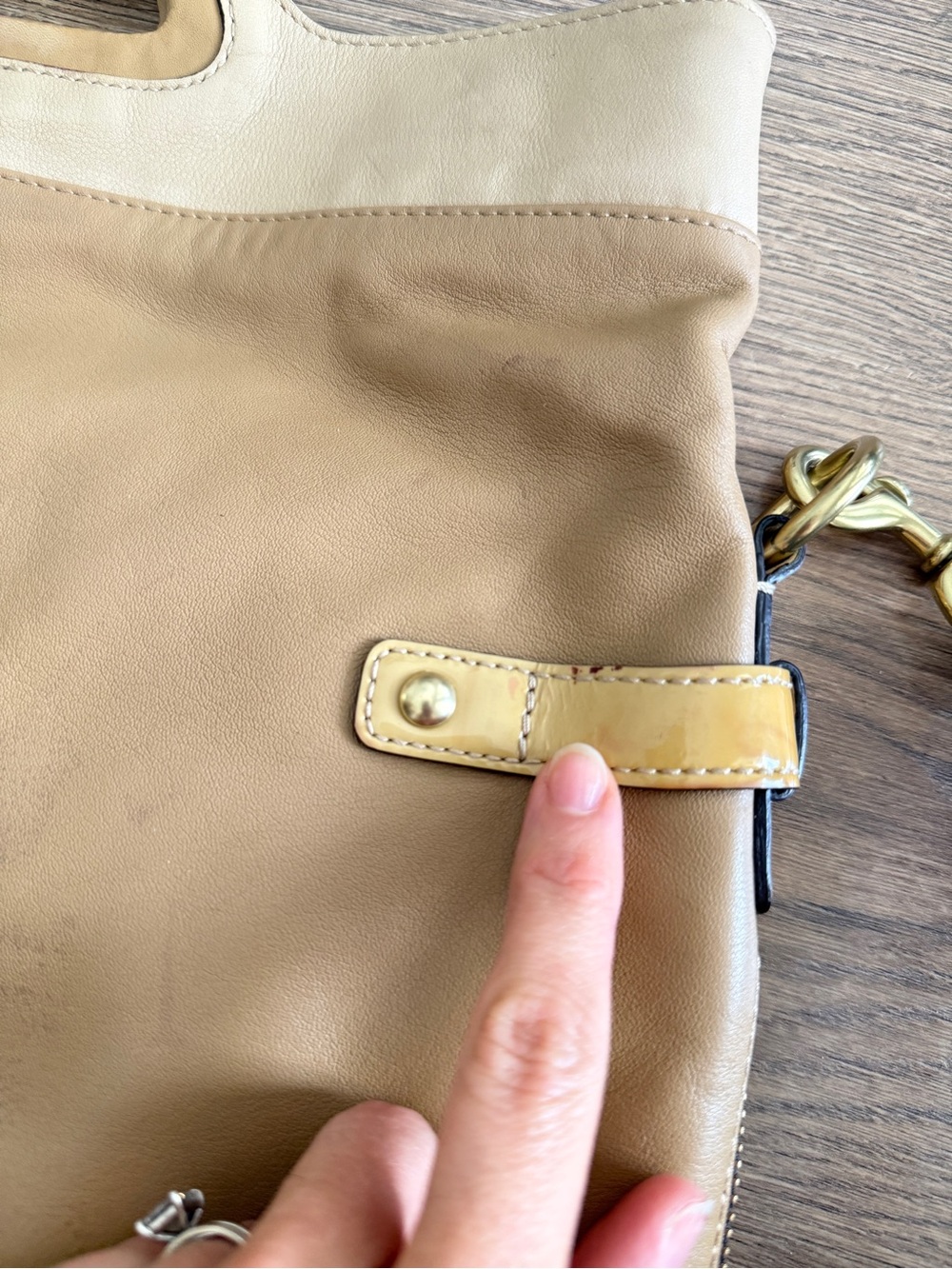 Coach Bonnie Foldover Tan Leather Shoulder Bag - Picture 14 of 16